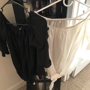 Both Black and white off the shoulder top!